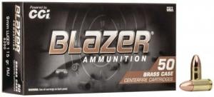 CCI Blazer Brass Full Metal Jacket 9mm Ammo 115 gr 50 Round Box