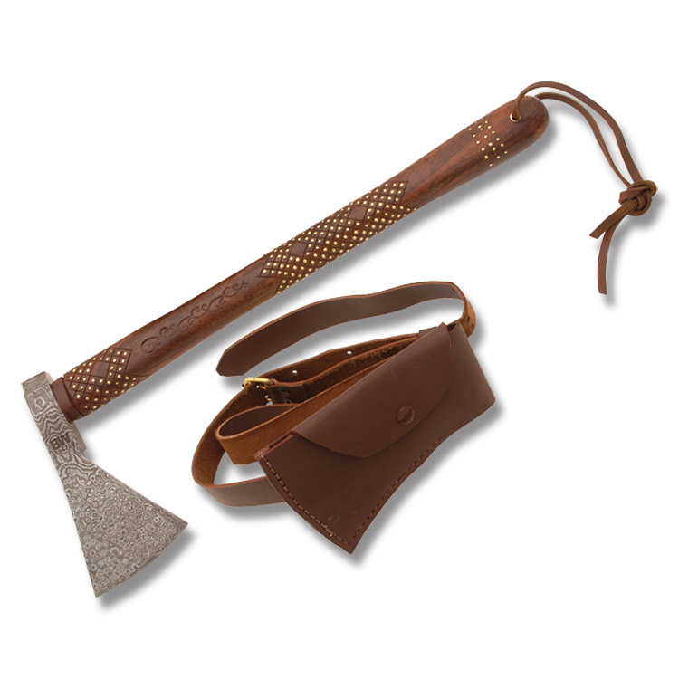 BW Custom™ Damascus Tomahawk with Wood Handle
