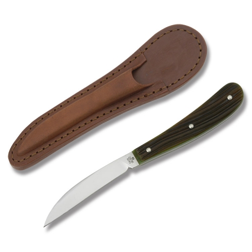 Case Select Desk Knife With Green Worm Grooved Bone Handle