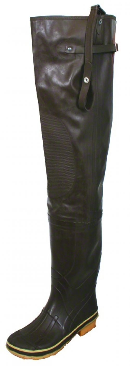 8" Rubber Hip Boots With Knee Pads