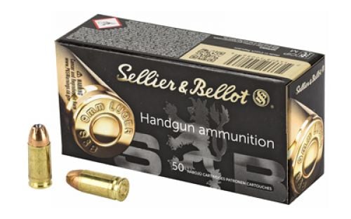 S&B  Defense Pistol & Revolver  9mm 124 GR Jacketed Hollow Point 50rd box