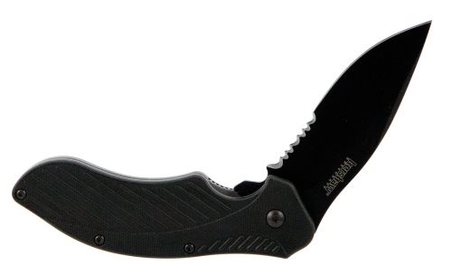 Kershaw Clash 3.10 Drop Point Part Serrated Black Oxide 8Cr13MoV SS FRN Black Handle Folding