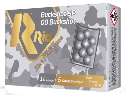 RIO Royal Buckshot 12 Gauge ammo 2.75  9 Pellets #00-Buck 5 round box