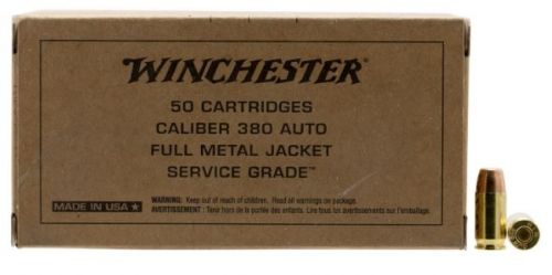 Winchester Service Grade 380 ACP Ammo 95gr FMJ 50ct Box