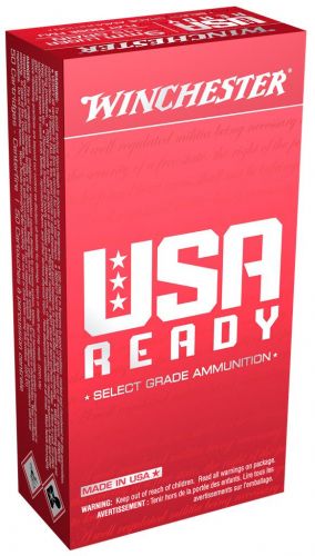 Winchester USA Ready Full Metal Jacket Flat Nose 9mm Ammo 115 gr 50 Round Box