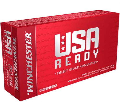 Winchester Ammo USA Ready 40 S&W 165 GR Full Metal Jacket Flat Nose 50 Bx/ 10 Cs