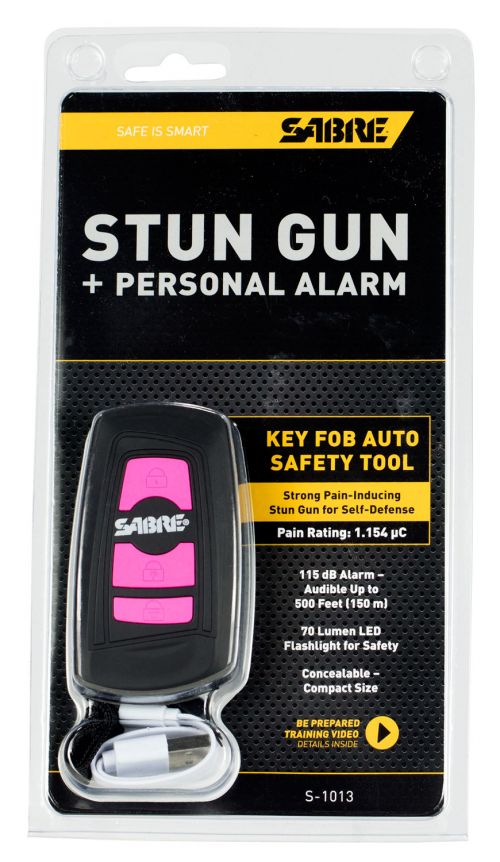 Sabre Key Fob Stun Gun Contact Pink Polymer