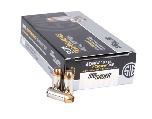 Sig Sauer Elite Performance V-Crown 40 S&W 180 GR Jacketed Hollow Point 50 Bx/ 20 Cs