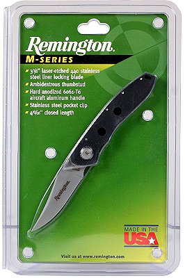 Remington M-Series Large Drop Point Blade Knife w/Pocket Cli
