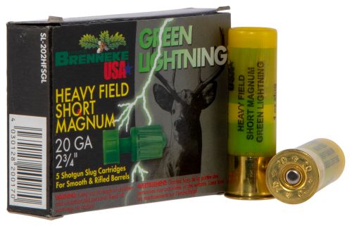 Brenneke Green Lightning 20 Gauge 2.75 Slug 1 oz 5 Bx/ 50 Cs