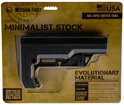 Mission First Tactical Battlelink Extreme Duty Minimalist Stock Collapsible Black Synthetic for AR15/M16/M4 with Mil-S
