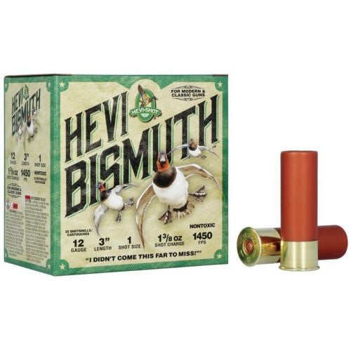 Hevi-Shot Hevi Bismuth #1 Non-Toxic Shot 12 Gauge Ammo 1 3/8 oz 25 Round Box
