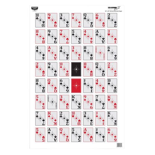 Birchwood Casey EZE-Scorer 52-Card Shoot-Up Paper 23 x 35 52 Playing Cards 5 Pack