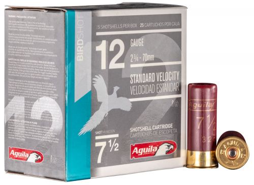 Aguila Field 12 Gauge  Ammo 2.75 1 1/8 oz  #7.5 Shot 1200fps  25rd box