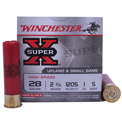 Winchester Super X High Brass Lead Shot 28 Gauge Ammo 2.75 1 Oz 25 Round  Box, X28H5