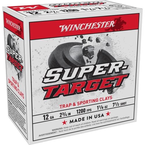 Winchester Super Target Heavy 12 Gauge Ammo 2.75 1 1/8 oz #7.5 Shot 1200fps 25rd box