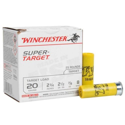 Winchester  Super Target Heavy 20 Gauge Ammo 2.75 7/8 oz #8 Shot 25rd box