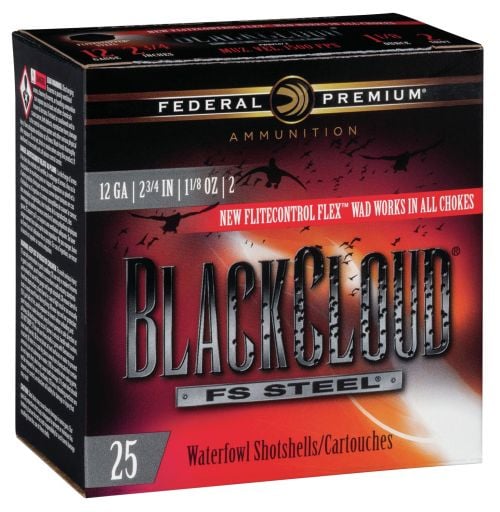Federal Black Cloud FS Steel 12 Gauge 2.75 1 1/8 oz 2 Shot 25 Bx/ 10 Cs