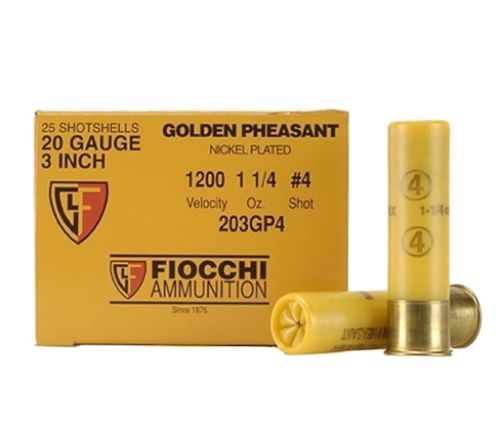 Fiocchi Golden Pheasant 20 GA 3 1 1/4 oz 4 Round 25 Bx/ 10 Cs