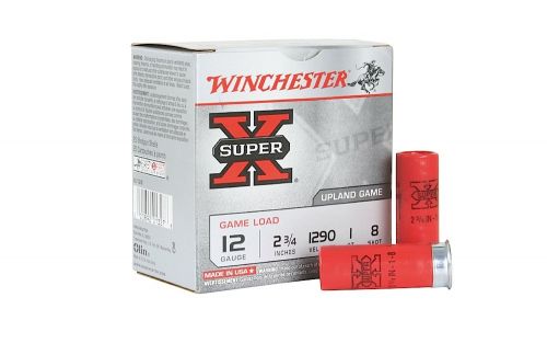 Winchester  Super-X Game Load 12ga  Ammo 2-3/4 1 oz #8 shot  25rd box