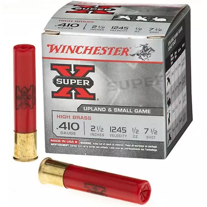 Winchester Super-X High Brass 410 Gauge Ammo 2.50 1/2 oz #7.5 Shot 25rd box