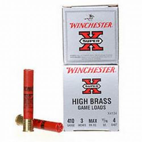 Winchester Super X High Brass 410 Gauge Ammo 3 11/16 oz #4 Shot 25rd box