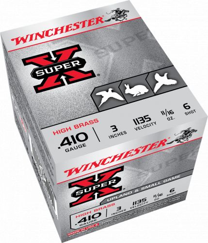Winchester Super X High Brass 410 Gauge Ammo 3 11/16 oz #6 Shot 25rd box