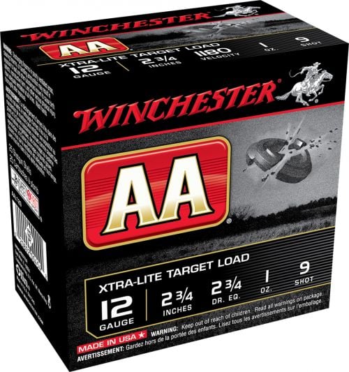 Winchester Ammo AA Xtra-Lite12 Gauge 2.75 1 oz 9 Shot 25 Bx/ 10 Cs