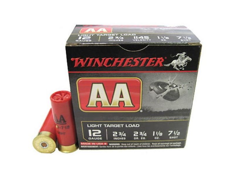 Winchester AA Light Target 12 Gauge 1-1/8oz # 7.5 Shot 25 Round Box