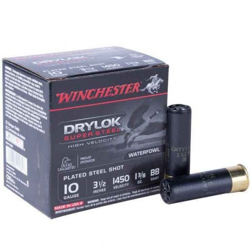 Winchester Ammo Drylock Super Steel Magnum 10 Gauge 3.5 1 3/8 oz BB Shot 25 Bx/ 10 Cs