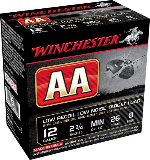 Winchester AA Low Recoil 12 Gauge 2.75 26 Gram 7/8oz  # 8  25rd box