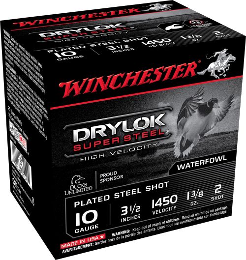 Winchester Drylok Super High Velocity Steel 10 Gauge Ammo 2 Shot 25 Round Box