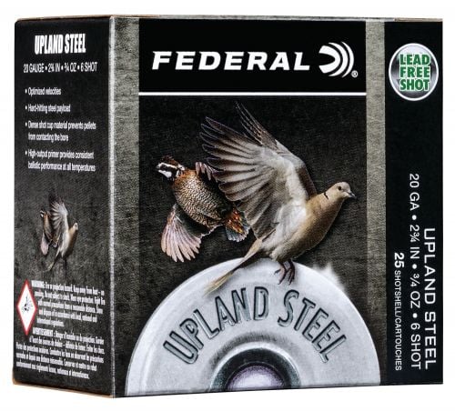 Federal Upland Steel 20 Gauge 2.75 3/4 oz 6 Shot 25 Bx/ 10 Cs