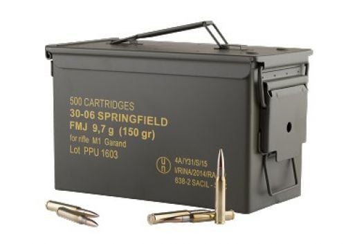 PPU Standard Rifle 30-06 Springfield 150 gr Full Metal Jacket 25 Bx/ 20 Cs (500 rds Sold by case)