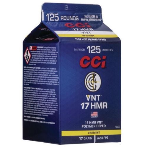 CCI Varmint VNT .17 HMR 17 gr Varmint Tipped 125 Bx/ 10 Cs