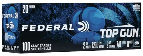 Federal Top Gun 20 GA 2.75 7/8 oz #8 shot 100 round box