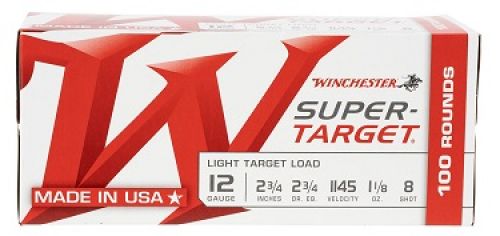 Winchester Ammo Super Target 12 GA 2.75 1 1/8 oz 8 Round 100 Bx/ 2 Cs (Value Pack)