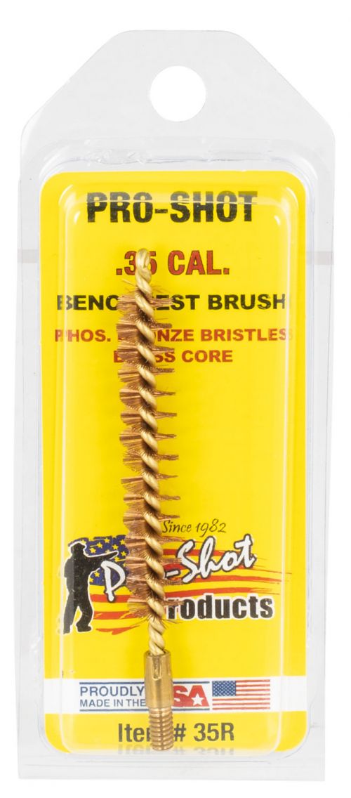 Pro-Shot Rifle Bore Brush 35 Cal Brass Core Bronze Bristle