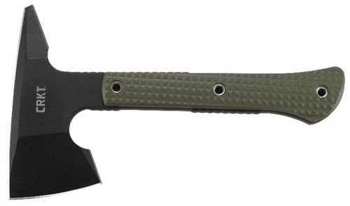 Columbia River Jenny Wren Compact Tomahawk 2.59 Black Powder Coated SK5 Blade GRN Green Handle 10.06 Long