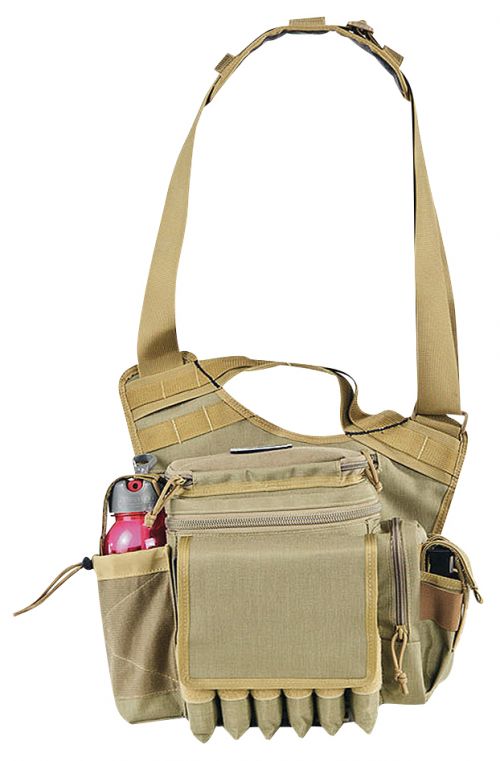 G*Outdoors Rapid Deployment Sling Pack Large with Handgun Holster Tan 1 Handgun