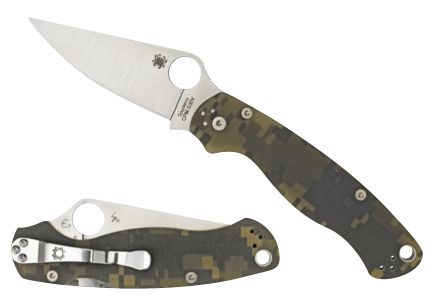 Spyderco Para Military 2 3.44 PlainPM S30V Stainless Steel BlackPM S30V G10 Digitalamo Handle Folding