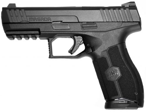 IWI US, Inc. US MASADA 9mm Luger 4.60 TB 10+1 Black Black Steel Slide Black Interchangeable Backstrap Grip