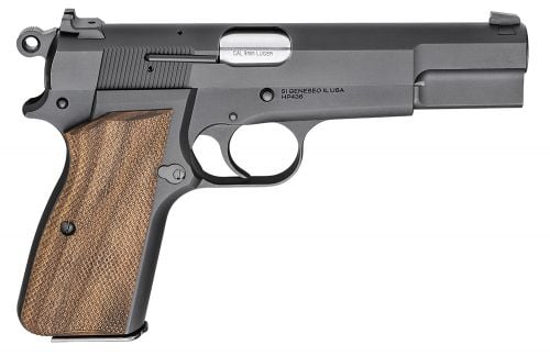 Springfield Armory SA-35 9mm 4.70 Matte Blued Finish, Checkered Walnut Grips, 15+1