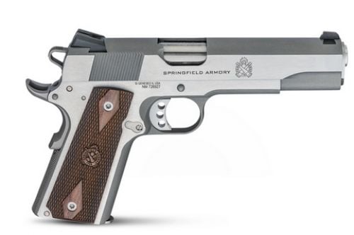 Springfield Armory 1911 Garrison .45 ACP 5 7+1 Stainless Steel Frame & Slide Thin-Line Wood with Double-Diamond Pattern