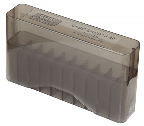 MTM Case-Gard J-20 Ammo Box 338 Win Mag 7mm Rifle Clear Smoke Polypropylene 20rd