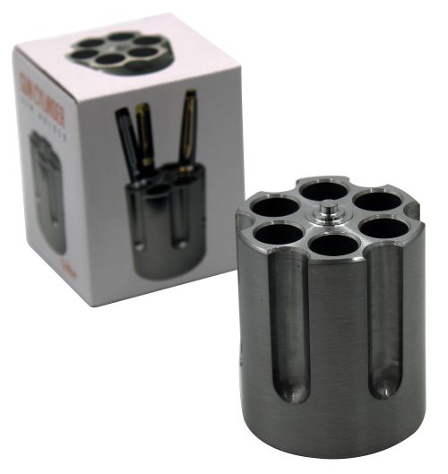 Caliber Gourmet Caliber Gourmet Cylinder Pen Holder Black Aluminum 3.25 x 2.75 Pistol Cylinder