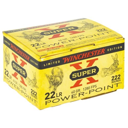 Winchester Super X Plated Hollow Point 22 Long Rifle Ammo 222 Round Box