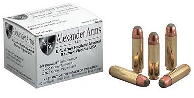 Alexander Arms 50 Beowulf 325 Grain Hollow Point 20/Box