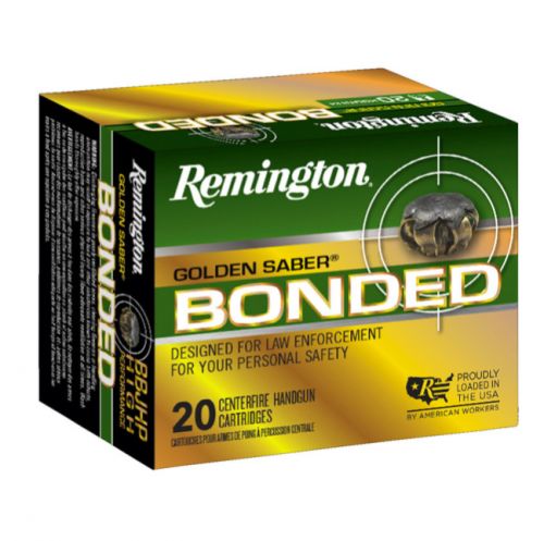 Remington Ammunition Golden Saber Defense 40 S&W 180 gr Brass Jacket Hollow Point (BJHP) 20 Bx/ 25 Cs for Compact Handguns