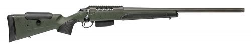 Tikka T3x Super Varmint 6.5 PRC 5+1 Cap 23.70 Tungsten Cerakote Rec/Barrel Black Webbed Green Roughtech Stock with A